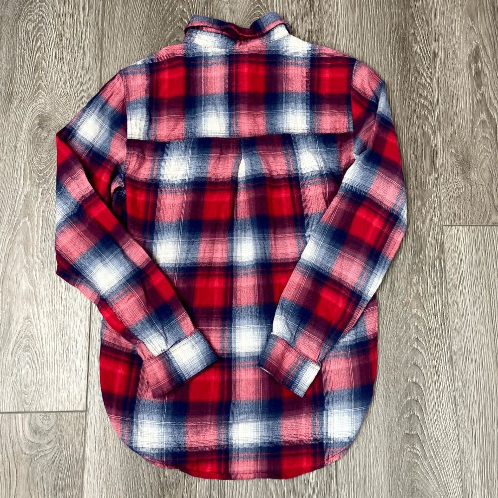 American Eagles Red Plaid Blue Boyfriend Fit‎ Size XS